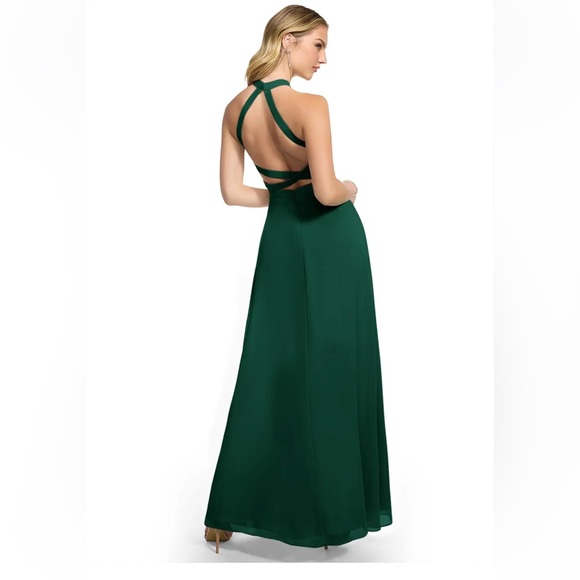 Azazie Clarice sz A18 dark green satin bridesmaid prom formal dress NWT - Picture 3 of 12